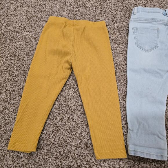 Bundle of 2 Girl's Zara Baby Pants - Denim Jeans & Ribbed Pants Size 12-18 Month - Picture 6 of 8